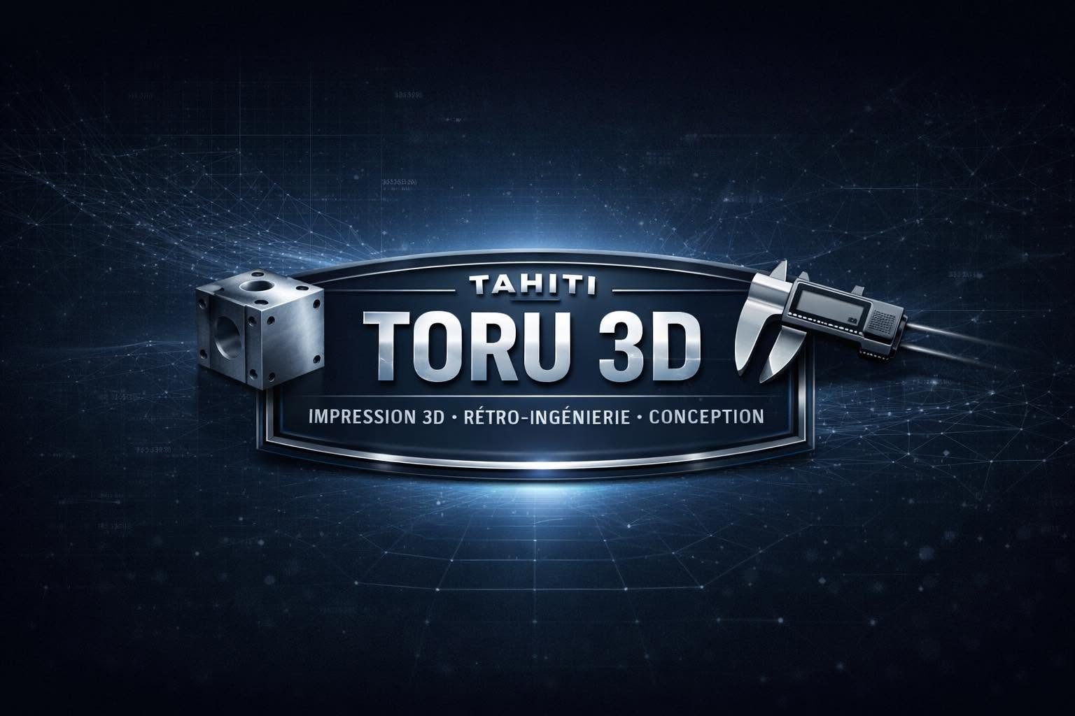 Badge chromé Tahiti Toru 3D, impression 3D, rétro-ingénierie, conception